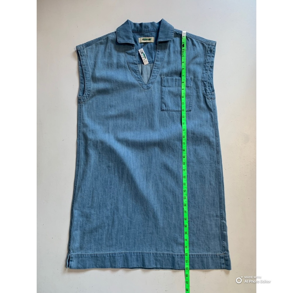 Madewell Denim Tunic Dress in Kelleyville Wash Size Medium NWT Blue Jean Dress - Picture 16 of 17